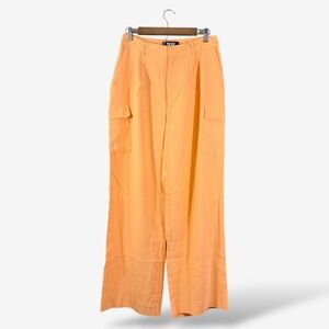DKNY Orange Wide Leg Pants Size 6 Cantaloupe High Rise Flat Front Casual Office